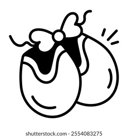 Hand drawn icon of ballet toe pads 
