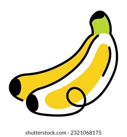 A hand drawn icon of bananas 