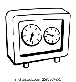 A hand drawn icon of a barometer device 
