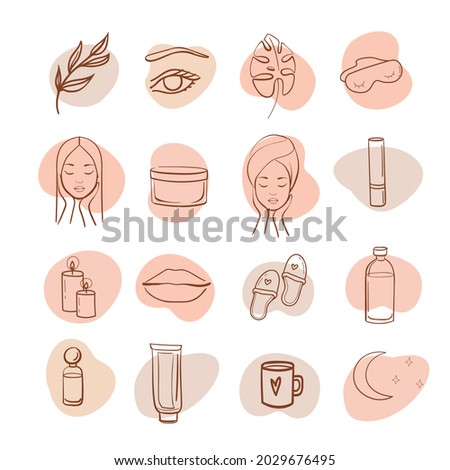 hand drawn icon beaty set on the white background