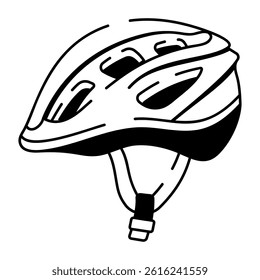  A hand drawn icon of a bike helmet
