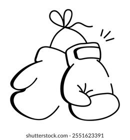 A hand drawn icon of boxing gloves 