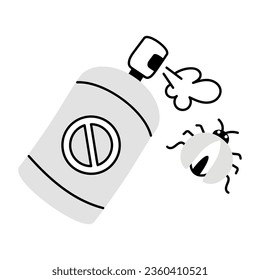 Hand drawn icon of bug spray 