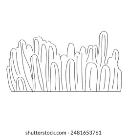 Hand Drawn icon of cactus plants garden museo del queso majorero antigua