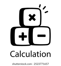 Um ícone desenhado à mão com as teclas de cálculo 