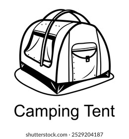 A hand drawn icon of a camping tent, providing shelter for outdoor adventures