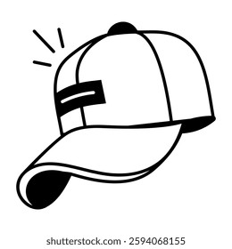 A hand drawn icon of a cap 
