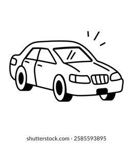 A hand drawn icon of a car 
