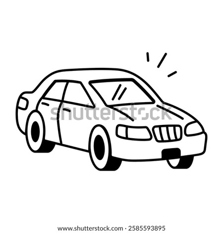 A hand drawn icon of a car 
