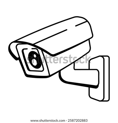 A hand drawn icon of cctv camera 
