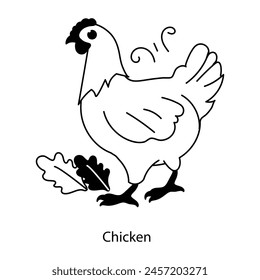 A hand drawn icon of chicken 