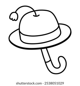 A hand drawn icon of circus cap 

