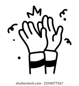 A hand drawn icon of clapping hands 

