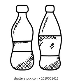 
Hand drawn icon of cold drink or water bottle 

