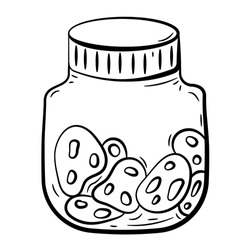Hand Drawn Icon Of Cookie Jar.
Outline Doodle Islamic Icon Collections