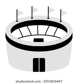 A hand drawn icon of cricket stadium