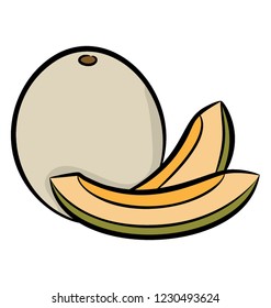 Hand drawn icon of cucumber apple
