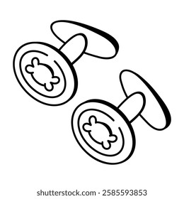 A hand drawn icon of cufflinks 
