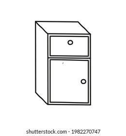 hand drawn icon cupboard , simple illustration.