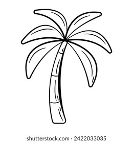 Hand Drawn Icon of Date Palm Tree.
Outline Doodle Islamic Icon Collections