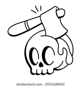 A hand drawn icon of dead skull 

