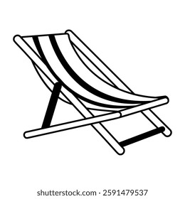 A hand drawn icon of deck chair 

