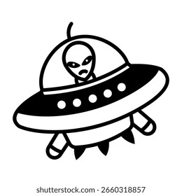 Um ícone desenhado à mão denotando um navio de cruzeiro alienígena