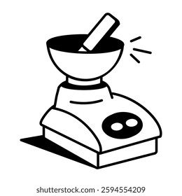 A hand drawn icon of dental mixer 

