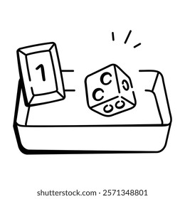 A hand drawn icon depicting dice game 

