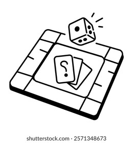 A hand drawn icon depicting monopoly game 
