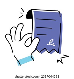 A hand drawn icon depicting payment receipt 