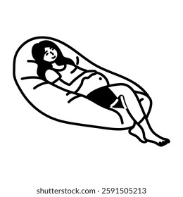 Hand drawn icon depicting pregnancy sleep
