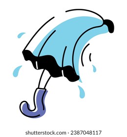 Here’s a hand drawn icon depicting rain umbrella 