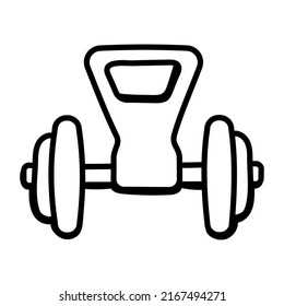 Un diseño de icono dibujado a mano de dumbbell 

