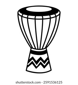 A hand drawn icon of djembe drum 
