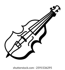 A hand drawn icon of double bass 
