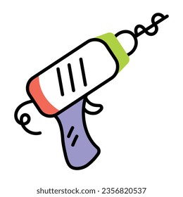 Un icono dibujado a mano de la máquina de perforación 