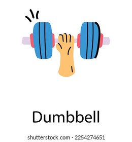 A hand drawn icon of dumbbell 
