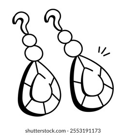 Hand drawn icon of earrings

