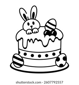 A hand drawn icon of an easter cake 
