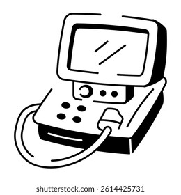 A hand drawn icon of an ecg machine 

