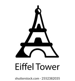 Hand drawn icon of eiffel tower