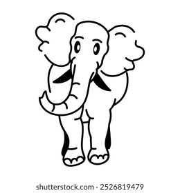 A hand drawn icon of elephant trunk 