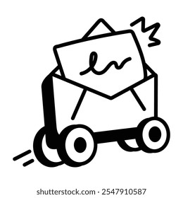 A hand drawn icon of email 

