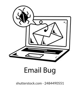 Ein handgezeichnetes Symbol eines E-Mail-Fehlers 