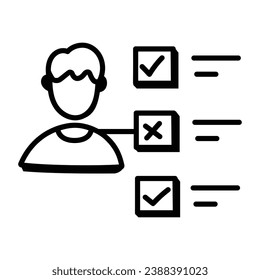 A hand drawn icon of employee tasks
