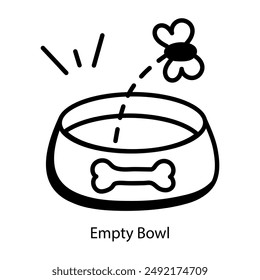 A hand drawn icon of empty bowl 