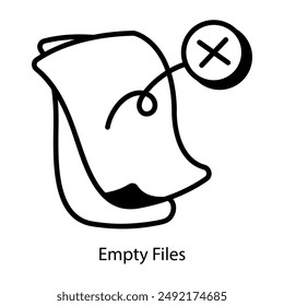 A hand drawn icon of empty files 