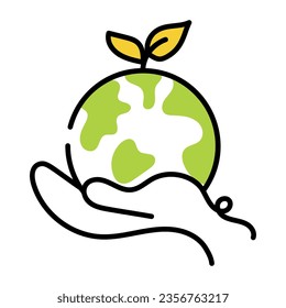 Hand drawn icon of environment care 