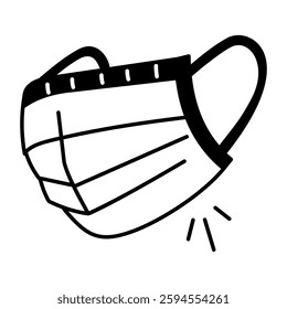 A hand drawn icon of face mask 
